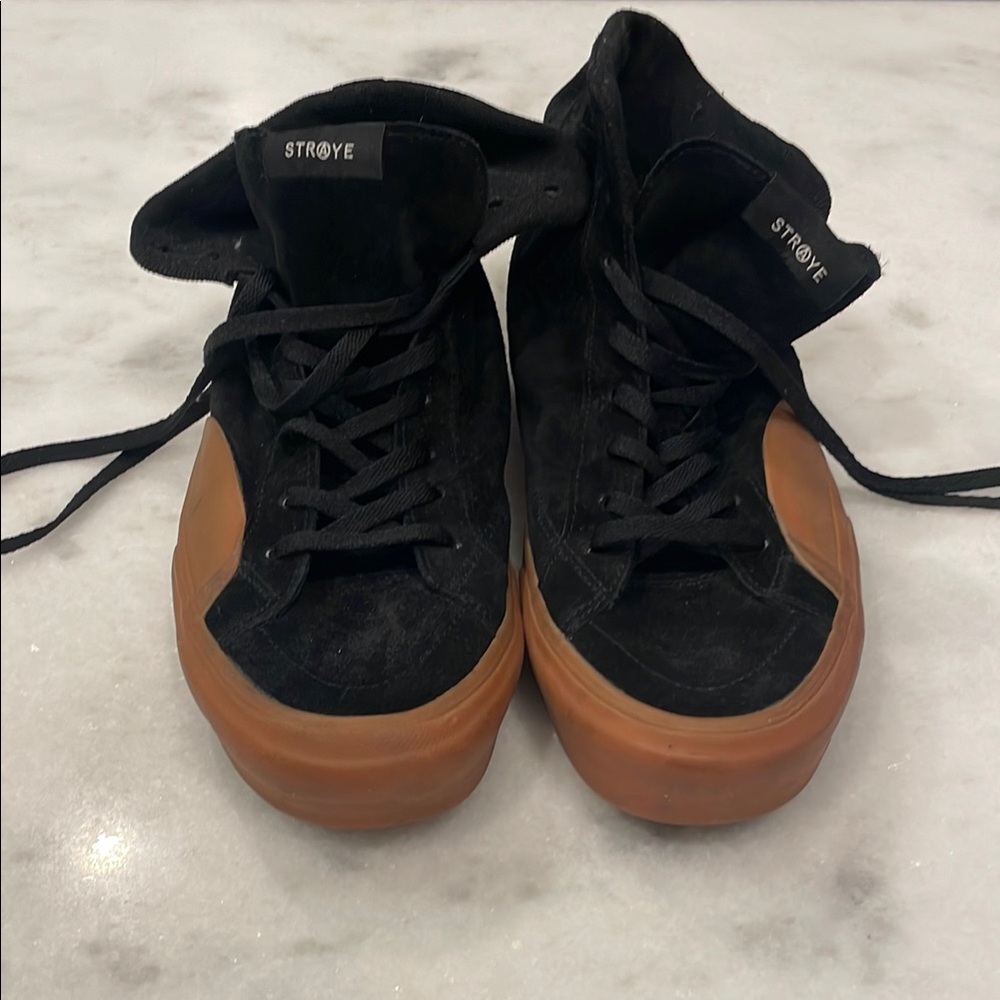 Straye Black High-Top Sneakers with Tan Soles